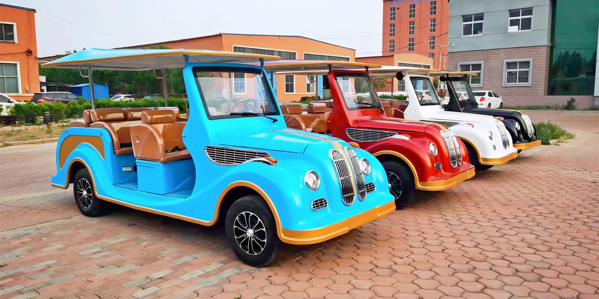 5+3 sightseeing car, 8-seater electric vintage car, classic golf cart