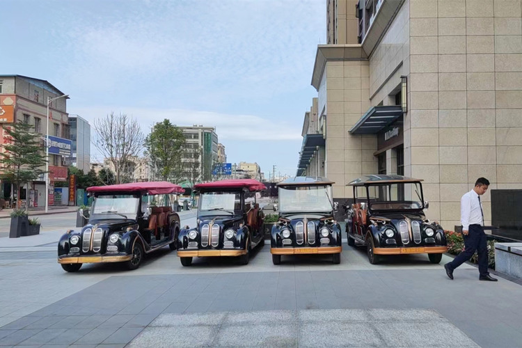 Anman electric golf cart used by the real estate marketing center